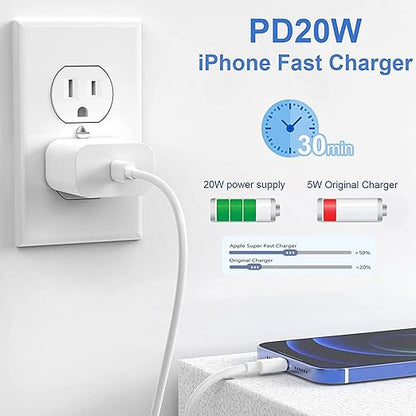 [Apple MFi Certified]Fast iPhone 14 Charger 3Pack,10FT USB C to Lightning Charging Cord with Fast USB Type C Charger Adapter for iPhone 14/14 Pro Max/13 Pro/13/12 Mini/12 Pro Max/11Pro Max/Xs and iPad