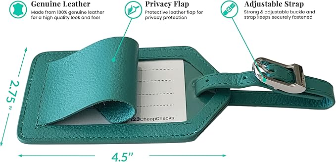 Personalized Monogrammed Turquoise Leather RFID Passport Wallet and Luggage Tag