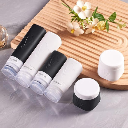 INSFIT Silicone Travel Bottles Set, 6 Pack Travel Size Toiletries, Leakproof Travel Bottles for Toiletries, Travel Accessories for Women, Airplane Travel Essentials, Travel Containers for Toiletries