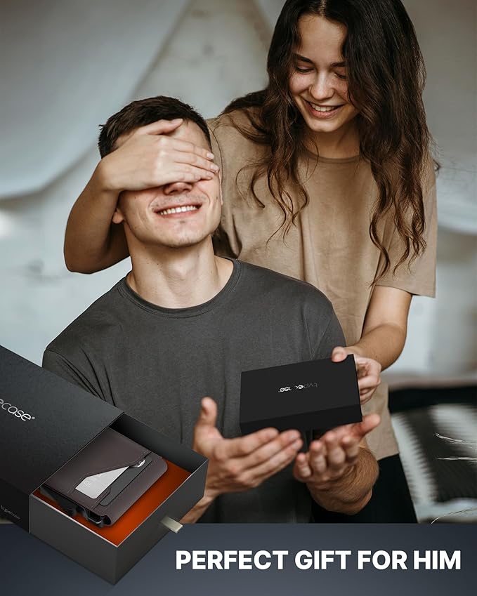 typecase Tactical Wallet for Men Card Holder: Pop Up Card Case, Genuine Leather, Smart, RFID Blocking, Slim, Minimalist, Thin, Front Pocket - 13 Card Capacitiy, ID Window, Money Clip (Dark Brown)