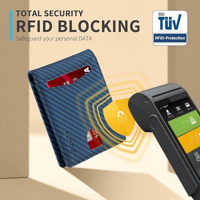 RUNBOX Wallet for Men Slim Rfid Leather 2 ID Window With Gift Box