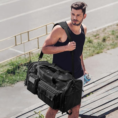 G4Free 3-in-1 Duffle Bag for Travel, Large Gym Duffle Backpack for Men Women with Shoes Compartment and Wet Pocket, Black