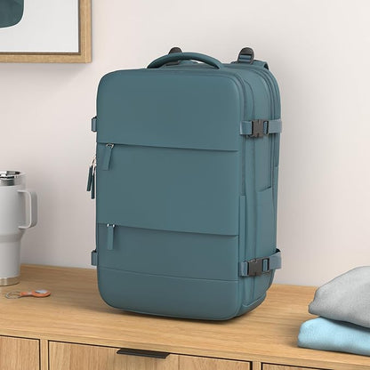 Casual Backpack Traveling Backpack, A-peacock Blue, Expandable, Travel Backpacks