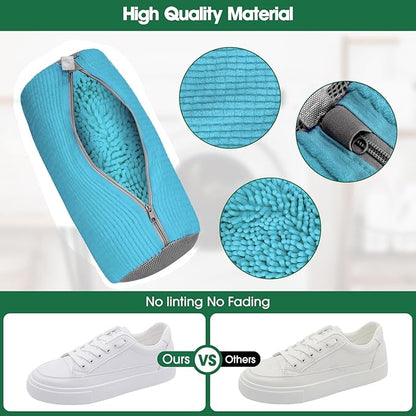 Shoe Washing Machine Laundry Bag - 2 Pack Sneaker Cleaner Kit for Gym Athletic Shoes and Canvas Flats with Zipper Protection Design, 10 Washer Balls, Large Size for Women's, Men's, and Kid's Footwear