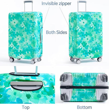 Travelkin Luggage Covers For Suitcase Tsa Approved,Suitcase Cover Protector Fit 18-32 Inch Luggage (Blue Floral, S)