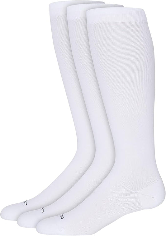 Comrad Nylon Knee High Socks - 15-20mmHg Graduated Compression Socks - Soft & Breathable Support Unisex Socks