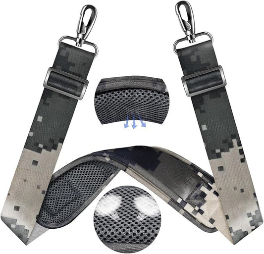 ZINZ 60" Universal Bag Strap with Ultra-Thick Fixed Breathable Pad Adjustable Heavy-Duty Shoulder Strap for Laptop Bag Crossbody Luggage Gym Bag Camera Bag and More,Camouflage Gray