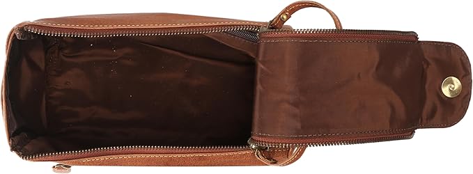 KomalC Premium Buffalo Leather Toiletry Bag for Men & Women – Leather Dopp Kit With Water resistant Lining, Premium Toiletry Travel Pouch, Unisex Wash Bag for Toiletries, Gifts for Men and Women