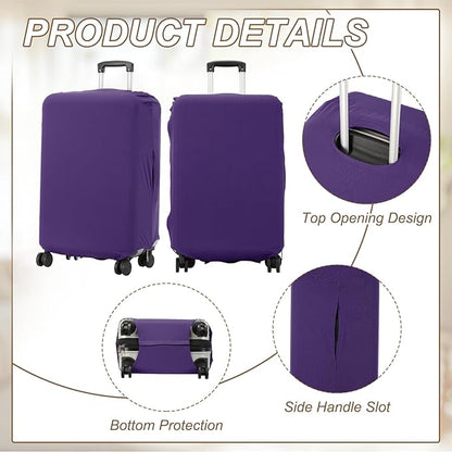 uxcell Luggage Cover for Suitcase Protector, Fit 26-28 Inch Luggage Elastic Suitcase Cover Scratch-Resistant Covers for Travel Business Trips, Purple (L)