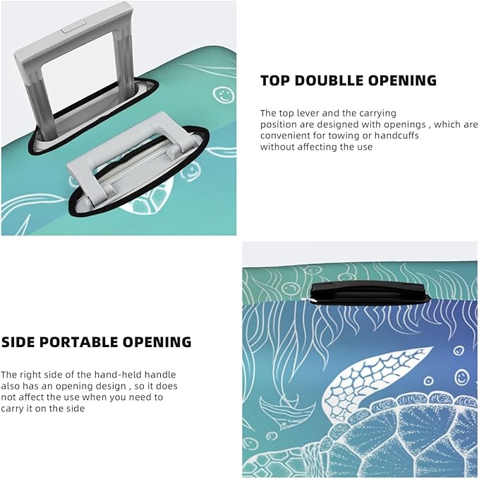 Ocean Sea Turtle Luggage Cover Washable Suitcase Protector, Turtle Theme Party Luggage Tag Travel Birthday Gifts For Men Women (XL 29-32 Inch Luggage)