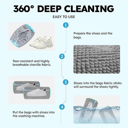 Shoe Washing Machine Bag: Shoe Bag for Washing Machine - Reusable Shoe Cleaning Bag for Sneaker Tennis Shoes Unstain Cleaner Kit