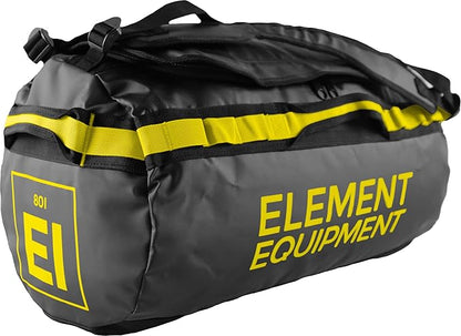 Element Equipment Trailhead Duffel Bag Shoulder Straps Waterproof Black/Yellow Small