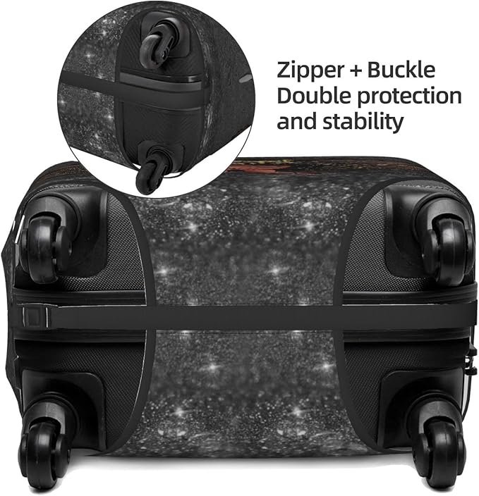 Travel Suitcase Protector Protective Washable Luggage Cover With Concealed Zipper Suitable For 18-32 Inch (Large) African American Black Girl8.jpg
