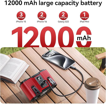 12000mAh Personal Waist Fan, USB Rechargeable Clip The Waist For Working,10 Speed & 23H Cooling and Heatstroke Prevention For Outdoor Travel Camping (Red, 12000mAh)