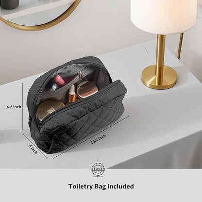 STOVER Women’s Convertible Garment Duffel Bag for Travel – 2-in-1 Carry-On Weekender/Overnight Tote - Wrinkle-Free Dresses, Hanging Suits & Clothes Plus Shoe Compartment & Bonus Toiletry Bag (Black)