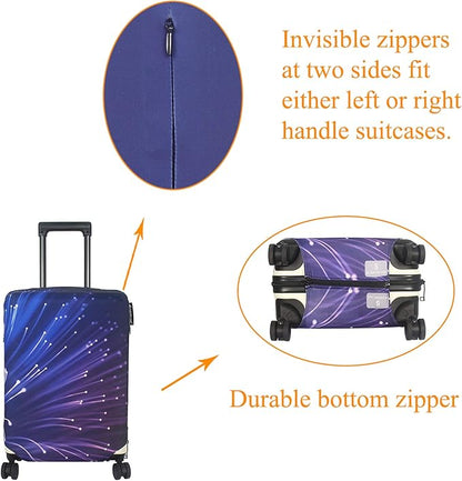 Explore Land Travel Luggage Cover Suitcase Protector Fits 18-22 Inch Case (Fireworks, S)