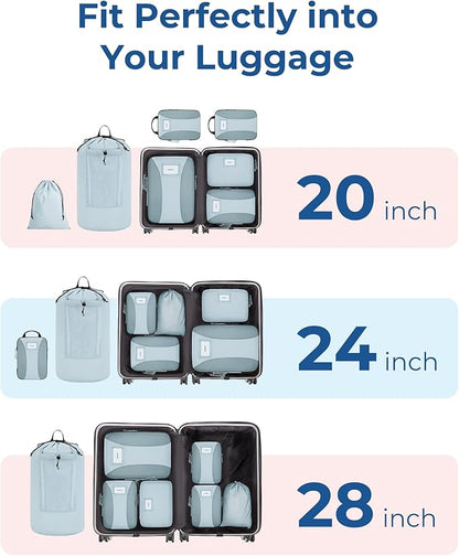 BAGSMART Compression Packing Cubes, 6 PCS Packing Cubes for Suitcases, Travel Bags Organizer for Luggage, Lightweight Packing Cube for Travel Essentials