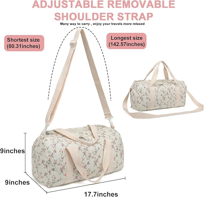 BLUBOON Duffle Bag Girls Kids Cute Gym Bag with Shoes Compartment & Wet Separation Waterproof Sports Overnight Travel Bag