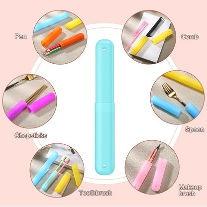 60 Pieces Plastic Toothbrush Holders Portable Travel Toothbrush Case Cover Protector Case Holders for Indoor Outdoor Travel Trip Home Camping School (Colorful)
