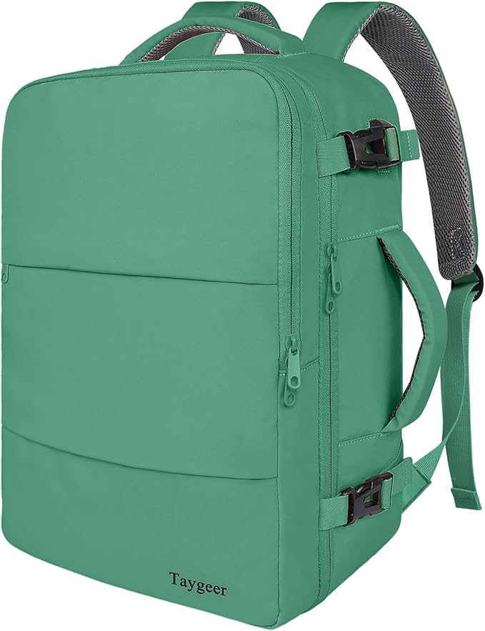 Taygeer Travel Backpack for College Woman, Lightweight Backpack for 15.6 inch Laptop with USB Charging Port, TSA Friendly Bag for Women Traveling, Back Pack Carry On Luggage for friend Gym Sport,Green