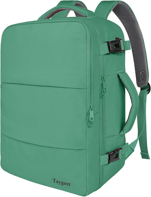 Taygeer Travel Backpack for College Woman, Lightweight Backpack for 15.6 inch Laptop with USB Charging Port, TSA Friendly Bag for Women Traveling, Back Pack Carry On Luggage for friend Gym Sport,Green