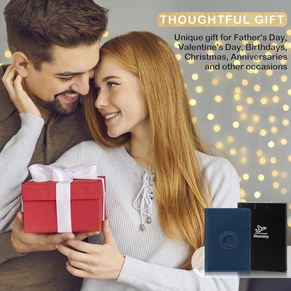 Airtag Passport Holder for Women Men Travel, Real Leather Passport Wallet, Handmade Passport Cover Case with Airtag Slot, Travel Must Haves Essentials Accessories Birthday Gifts (Crazy Horse, Blue)