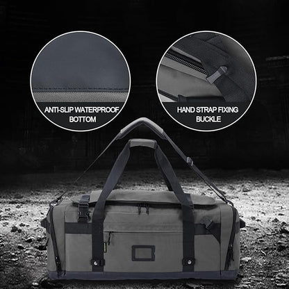 Large Duffle Bag for Travel - Men & Women, Foldable Gym Duffle Backpack, Heavy Duty Tactical Military Canvas Duffel Bags, Extra Big Carry On with Shoe Pockets, Waterproof (80L/103L)