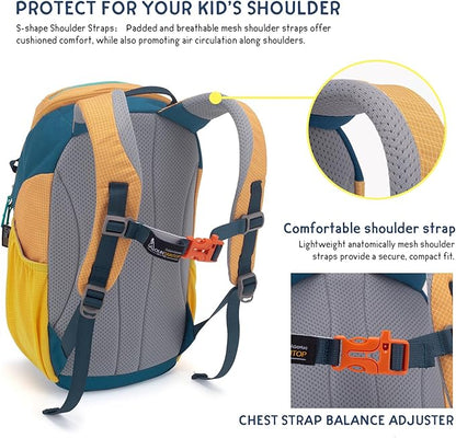 MOUNTAINTOP Kids Backpack 12L Toddler Hiking Backpack,Kindergarten Preschool Daypack for Boys Girls