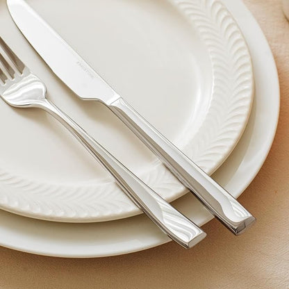 KINGSTONE Mirror Polish Silverware Set for 4, 20-Piece 18/10 Stainless Steel Flatware Set, Dishwasher Safe Cutlery Set for Wedding, Home, Restaurant, Knives Spoons and Forks Set