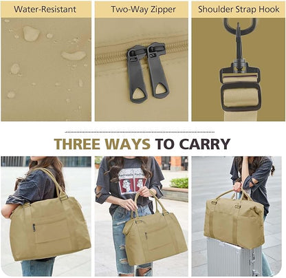 Travel Duffle Bag, Waterproof Weekender Bag Carry On Tote Bags for Women, Travel Essentials Sport Gym Bag for Men, Hospital Bag for Labor and Delivery, Overnight Bag Luggage Bag with Trolley Sleeve