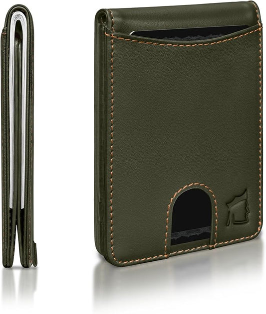 Kingly Cash Pocket Slim Wallet for Men - RFID Blocking Leather Card Holder - Minimalist Men’s Wallet for Front Pockets - Holds 1-15 Cards & Cash - Durable Italian Leather Wallets