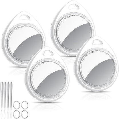 Air Tracker Tags-4 Pack, 5.3 Bluetooth Tracker Work with Apple Find My (iOS Only), 100dB Sound Finder, Smart Tags with Keychain/Lanyard, Item Finder for Luggage/Key/Suitcase, Replaceable Battery.