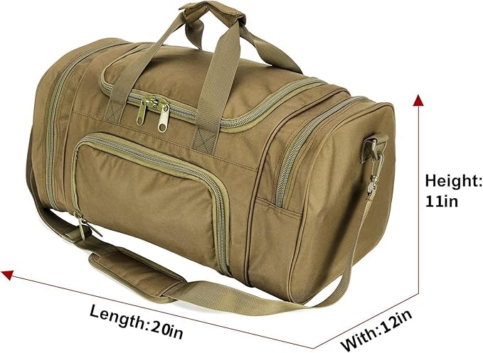 Tactical Travel Duffle Bag with Shoes Compartment Weekender Bags Carry On Overnight Bag For Men and Women Gym Sports Tote Pocket