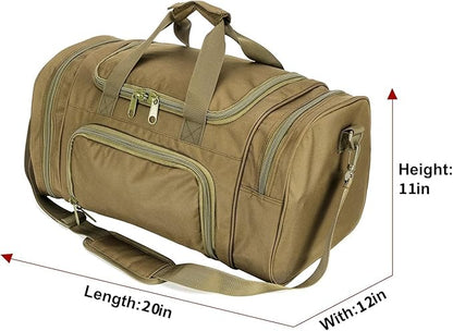 Tactical Travel Duffle Bag with Shoes Compartment Weekender Bags Carry On Overnight Bag For Men and Women Gym Sports Tote Pocket