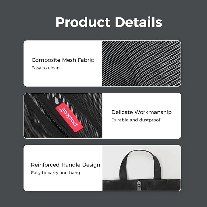 pack all Plus-Sized Shoe Bag for Travel, Water-Resistant Shoe Pouch for Gym, Odor-Resistant Soccer Cleats Bag for Sport (Dual Pocket Version)