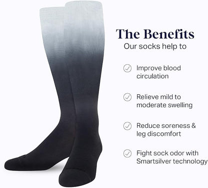 Comrad Nylon Knee High Socks - 15-20mmHg Graduated Compression Socks - Soft & Breathable Support Unisex Socks