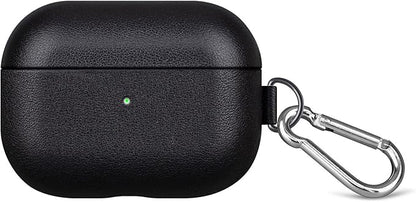 Lopie Handmade Series AirPods Pro Leather Case with Keychain, Fully-Wrapped with Full-Grain Leather AirPods Pro Case Cover, Portable Shell Dust Proof Case for Apple Air Pods Pro - Black