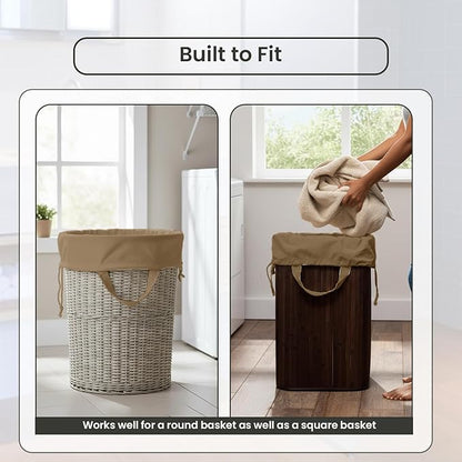 LFH Home Large Premium Cotton Canvas Laundry Bag with Drawstring and Handles Heavy Duty, Multi-Use, and Washable for Home, Travel, College or Storage 28x36 (Pack of 4)-Beige