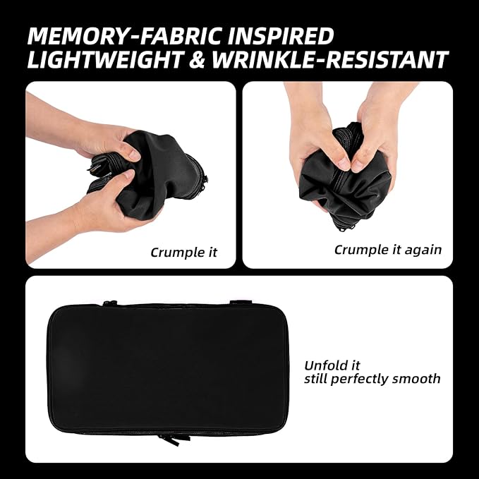 4 Piece Compression Packing Cubes for Suitcases and Backpack, Lightweight Travel Organizer Bags (Jet Black)