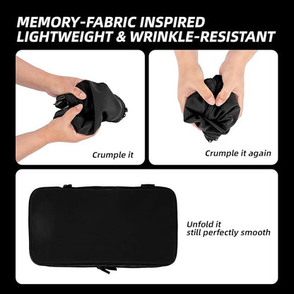 4 Piece Compression Packing Cubes for Suitcases and Backpack, Lightweight Travel Organizer Bags (Jet Black)