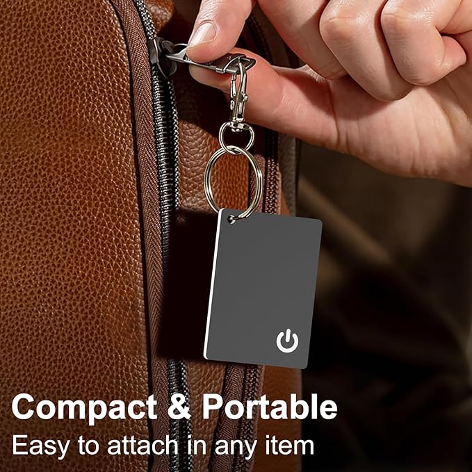 Wallet Tracker Card Rechargeable Smart Tracking Card Tag, Works with Apple Find My APP (iOS Only), Wireless Charge, IP68 Waterproof, for Keys, Luggage, Passports, Backpacks, 1 Pack