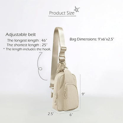 ODODOS Daily Sling Bag with Adjustable Straps Crossbody Chest Bag Lightweight Small Backpack for Casual Traveling Hiking