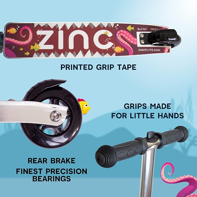 FLYTE Scooter Suitcase Folding Kids Luggage – Stormy the Shark, 18 Inch Hardshell, Ride On with Wheels, 2-in-1, 25 Litre Capacity