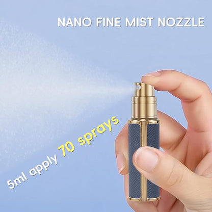 5ml Perfume Spray Bottle, AG00RG Leather Refillable Dispenser Bottom Fill Fragrance Scent Container, Portable and Leak-proof Suitable for Traveling & Outgoing (Rose Gold)