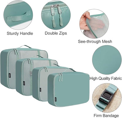BAGAIL 8 Set Packing Cubes Luggage Packing Organizers for Travel Accessories-Dusty Blue