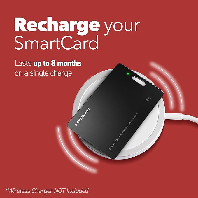 KeySmart MFI-Certified SmartCard Wallet Tracker Card, Compatible with Apple Find My App, Rechargeable Thin GPS Item Finder for Luggage Tag, Smart Bluetooth Tracking with Key Chain Hole Black, 3 Pack