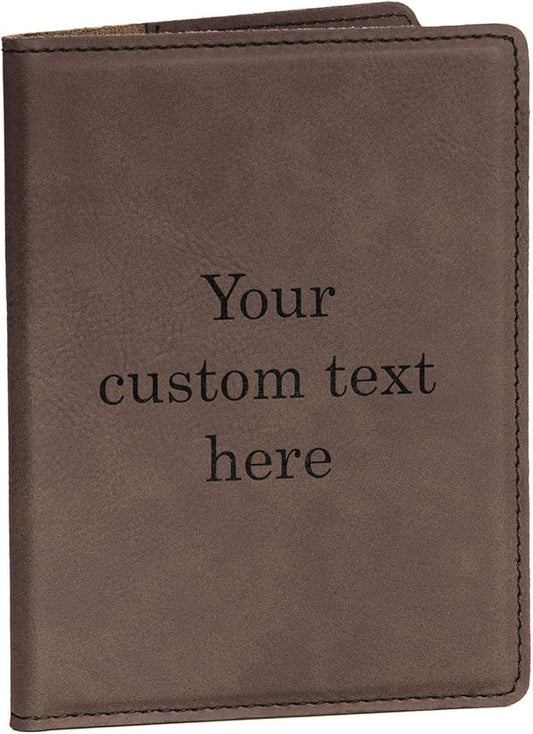 Lifetime Creations Create Your Own Personalized Passport Cover - Dark Brown, Custom Passport Holder Passport Case