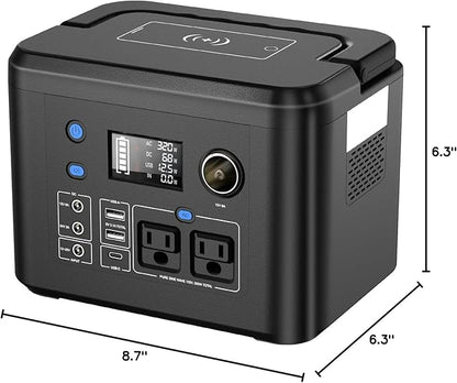 Portable Power Station 350W, Powkey 260Wh/70,000mAh Backup Lithium Battery, 110V Pure Sine Wave Power Bank with 2 AC Outlets, Portable Generator for Outdoors Camping Travel Hunting Emergency