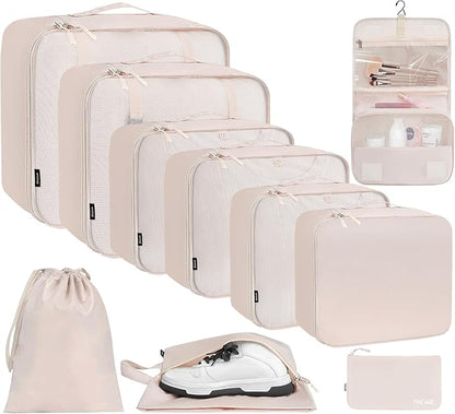 BAGAIL 6 Set/8 Set/10 Set Packing Cubes Various Sizes Packing Organizer for Travel Accessories Luggage Carry On Suitcase