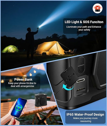 2025 Portable Waist Belt Clip Fan 10,000mAh/ 20,000RPM/ 100Speeds /40H Hands-free Rechargeable Wearable Shirt Fan Strong Airflow, Personal Body Hanging Neck Fan SOS Light for Outdoor Jobsite Camping